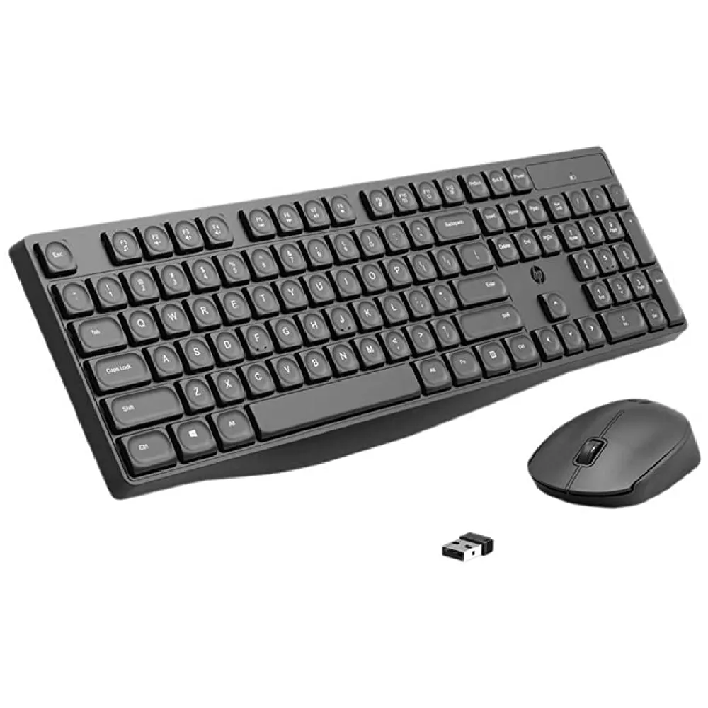 HP CS10 Wireless Keyboard-Mouse Combo, USB Plug and Play, Black (7YA13PA)