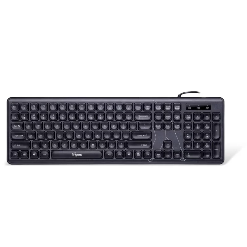 Fingers SuperClicks K4 Wired Keyboard, with 3 Years Warranty, ‎Black