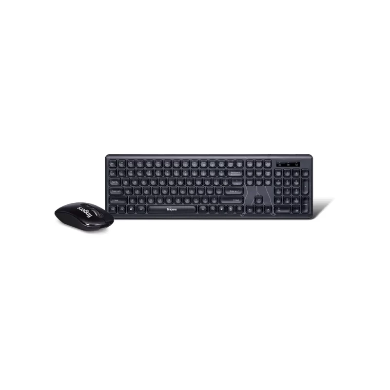 Fingers Exquisite Wireless Keyboard-Mouse Combo, Wireless Optical, Jet Black