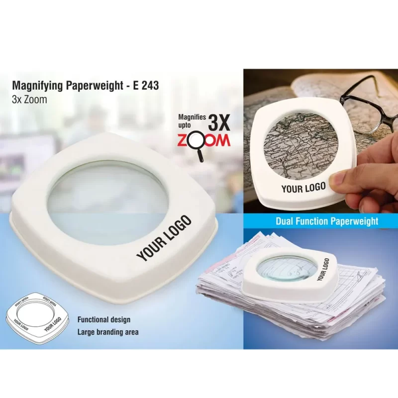 Planet Office Customised Magnifying Paper Weight, Functional Design Merging Paper Weight, Magnifies 3x The Size, Easy To Read AnyTime, No Spectacles Needed, E 243