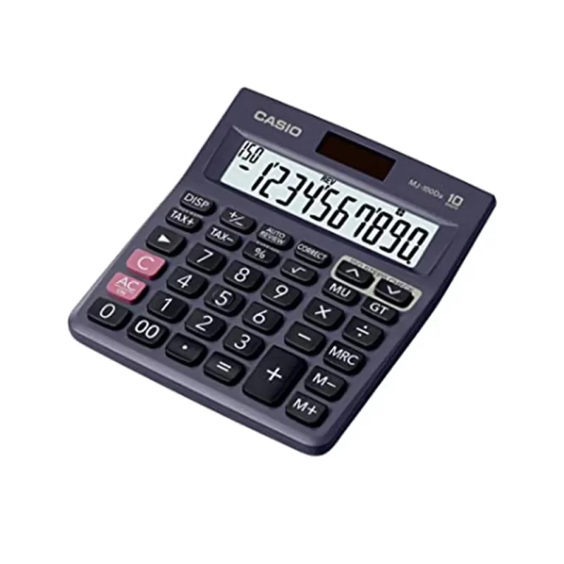 Casio MJ-100Da Desktop Calculator, 150 Previous Calculation Steps, Solar Powered Power Supply, Plastic Keys