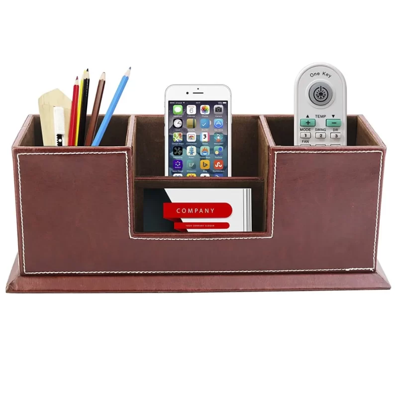 Planet Office PU Leather Multipurpose Anti-Scratch and Water Resistant 4 in 1 Desk Organizer