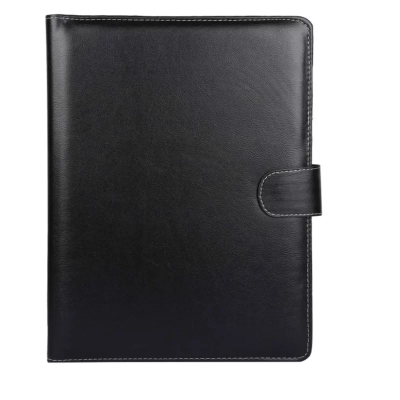 Gemson Premium Black Conference Leather Folder for Business Meetings, Size A4