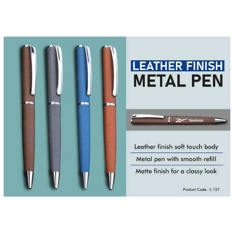 Planet Office Leather Finish Pen, Soft Touch Leather Finish Body, And Smooth Refill Metal Pen, Classy Look Matt Finish, L 157