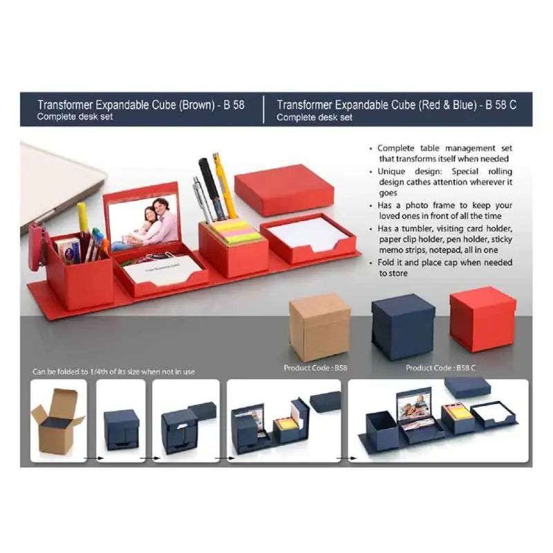 Planet Office Complete Desk Set, Special Rolling Design, Contains Tumbler, Visiting Card, Paper Clip, & Pen Holder, Sticky Memo Strips, Notepad, B 58