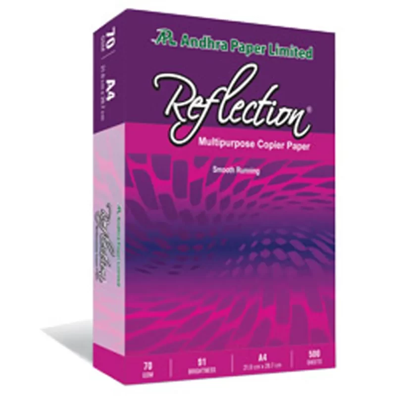 Reflection A4 70 GSM Copy Paper, High Brightness Copier Paper In A Pleasant Pink Shade, Produced With ECF Pulp Technology, Double Side Copying and General Printing Uses (1 Pack of 500 Sheets)