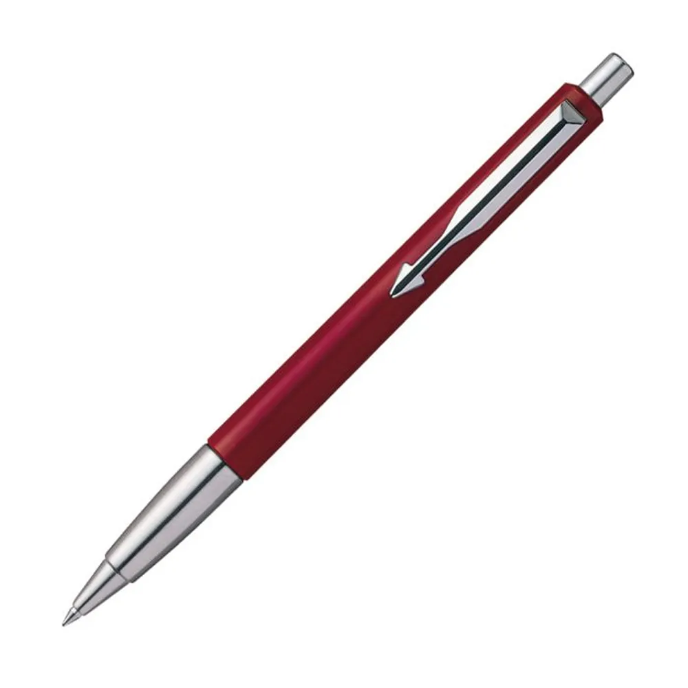Parker Vector Standard Ball Pen Chrome Trim Red Body Colour, ABS Plastic Material, Fitted With Standard Ball Point Refill, Red Colour