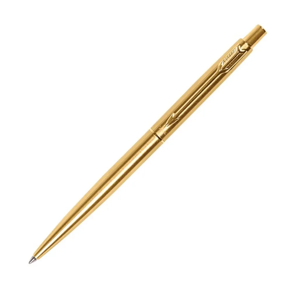 Parker Classic Stainless Steel Gold Ball Pen, Blue Color Ink, Push Mechanism Tip, Refilable Pen