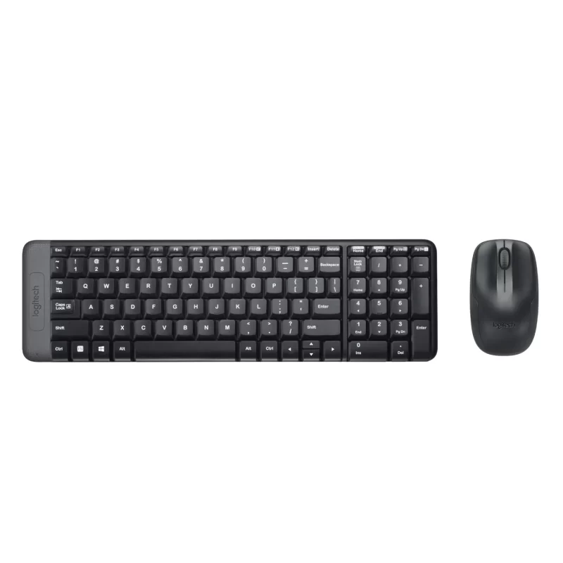 Logitech MK220 Wireless Keyboard-Mouse Combo, USB Receiver, 2 AA batteries, Black