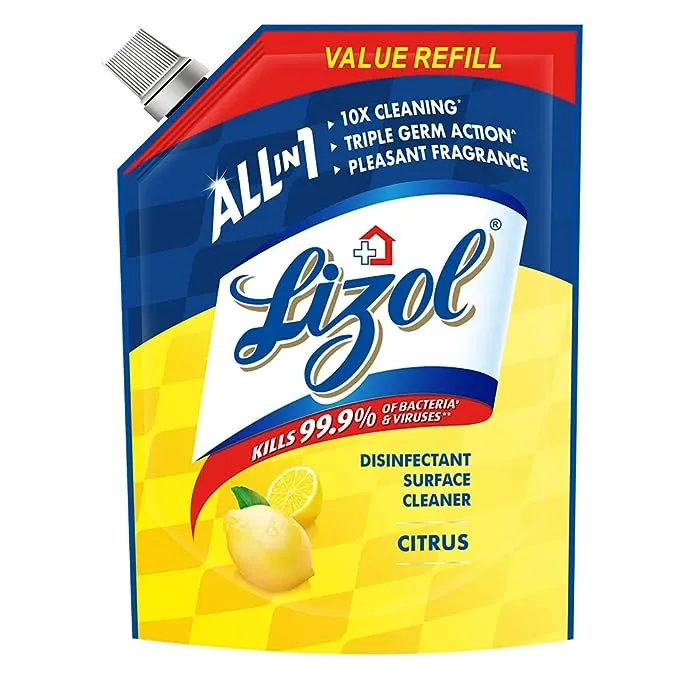 Lizol 1800 ML Disinfectant Surface and Floor Cleaner Liquid Refill Pack, Sitable for All Floor Mops, Kills 99.99% Germs