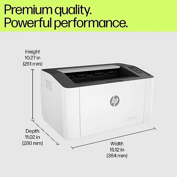 HP Laser 1008a Monochrome Printer, Designed for Business with Dynamic Security & Print Speed 21 PPM, USB 2.0 Connectivity, Small Compact Size, White