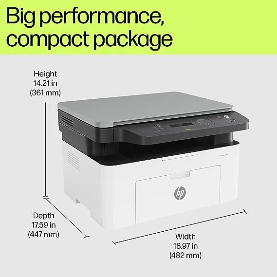HP Laserjet MFP 1188a Printer, Perfect for Home & Office with Print, Scan, Copy & USB 2.0 Connectivity, White