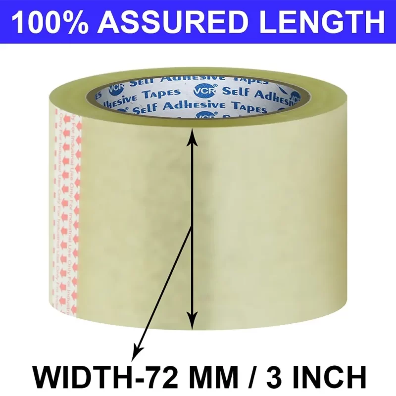 Transparent Cellotape 3 Inch-72mm (Pack of 4), Ideal For Packing E-Commerce Boxes, Used For Arts & Crafts Work As Office Stationery Product, Polypropylene Oriented