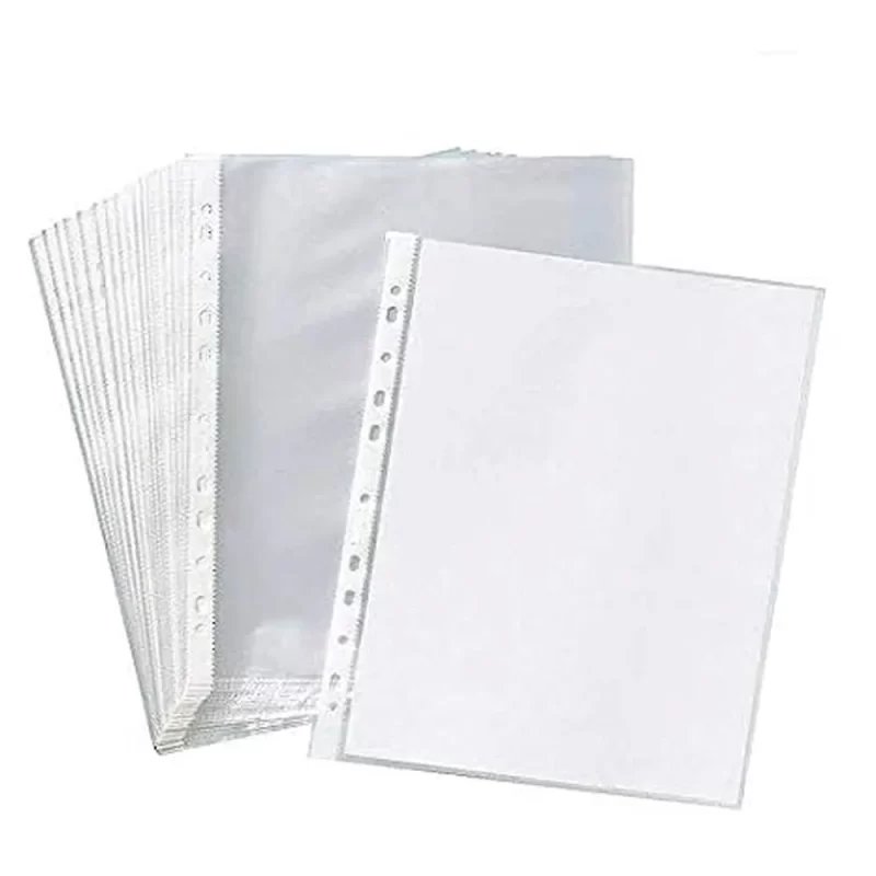 Infinity Sheet Protector 200 Micron A/4-Pack Of 50, Waterproof Sheet, 11 Holes Punched Ring Files Folder, Transparent Document Sleeves