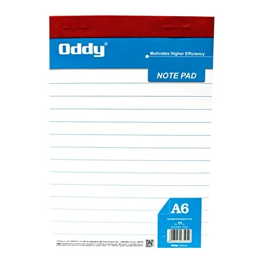 Oddy White Ruled Note Pad/ Writing Pad, A6 Size Pack of 5