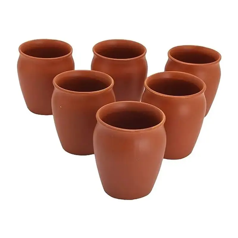 Tea and Coffee Handcrafted Earthen Kulhad Cups, Set of 6