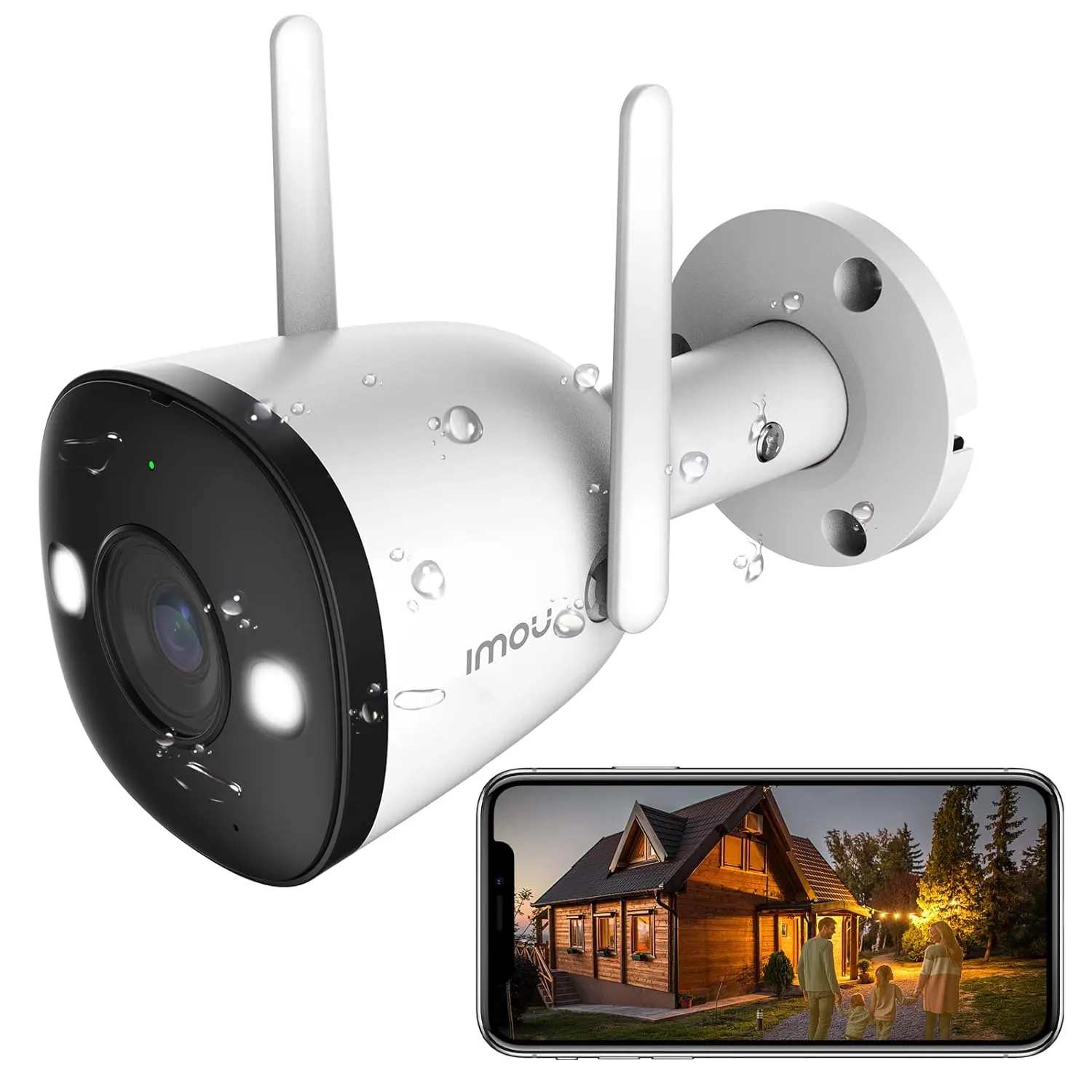 IMOU 2MP Smart Wifi Outdoor Camera, Up To 256GB SD Card, Human Detection, Clearest Colour Night Vision Picture Quality, IPC-F22FP-D Bullet 2E-D