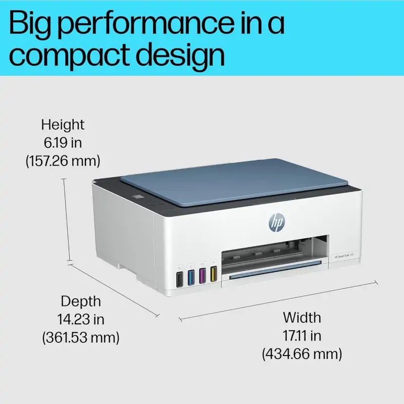 HP Smart Tank 585 Wi-Fi All-in-One Print+ Scan+ Copy Printer, Designed for Home & Office Use with High-Volume Printing, Wireless Printing Through HP Smart App, White