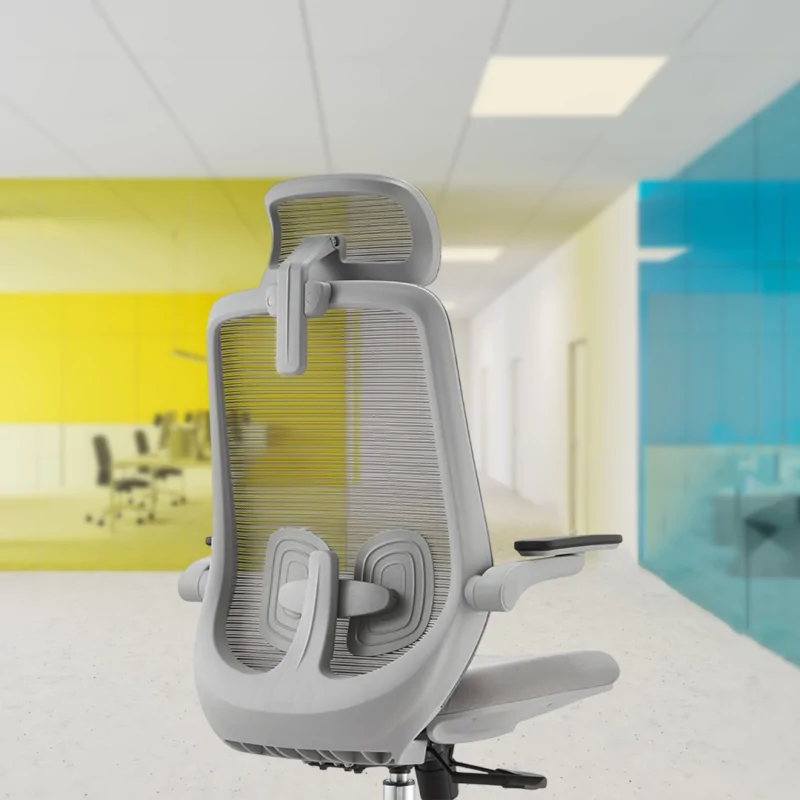 WINNER HB Mesh Medium Back Ergonomic Chair with Adjustable Lumbar Support, Flipping Armrests with PU Pad, Centre Tilt Mechanism, Glass-Filled Nylon Base, and Heavy Duty Castors. - Image 2